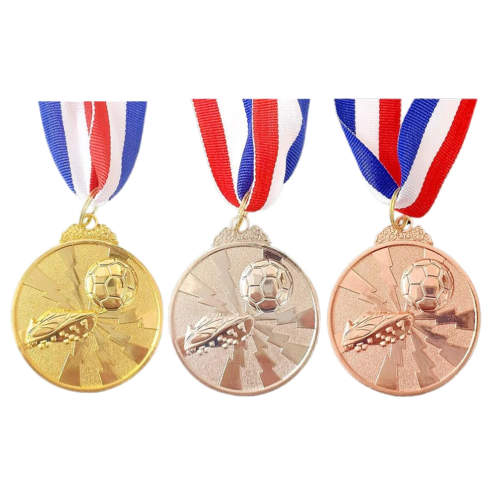 Soccer Medals Gold Silver Bronze Award Medals 2 Inch Metal Winner Zinc Alloy Football for Party Favors award medals