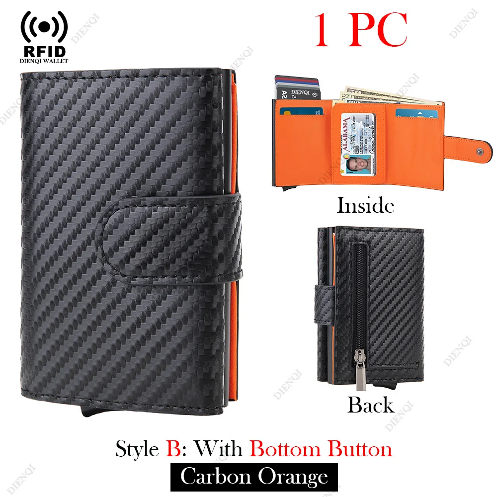 IPick Image Nissan 370Z Carbon Fiber Pattern RFID Blocking Wallet - PU Leather Card Case - View #2