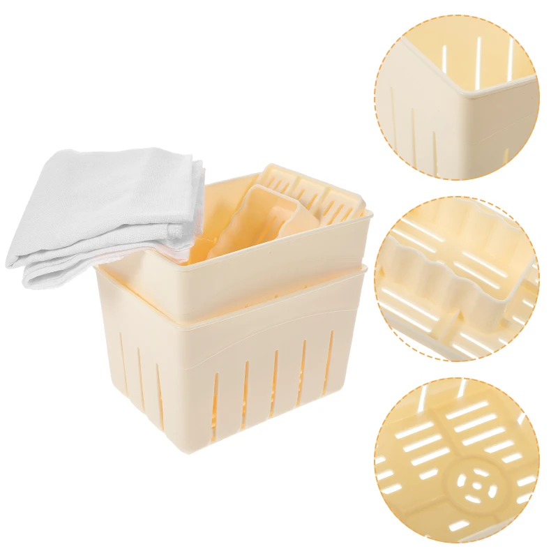 Description Picture 4 of itemTofu Mold Plastic Curd Maker Strainer Soybean Curd Tofu Pressing Moldss Maker Making Mold With Cheese Cloth Kitchen Cooking Tool