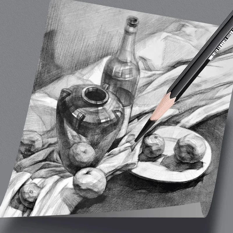 6Pcs Professional Sketch Charcoal Pencil Black/White 4mm Core High-gloss Drawing Sketching Pencil for Art Supplies 4