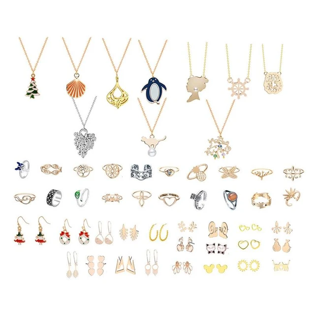 Christmas Advent Calendar Jewelry Set Necklaces Bracelets Earrings 24 Days  Christmas Countdown Calendar Gift Box for Women Girls - AliExpress