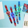 Flash Light Spiderman Kids Watches For Boys Cartoon Hello Kitty Mickey Children Watch Girls Student Clock Gifts free shipping 4