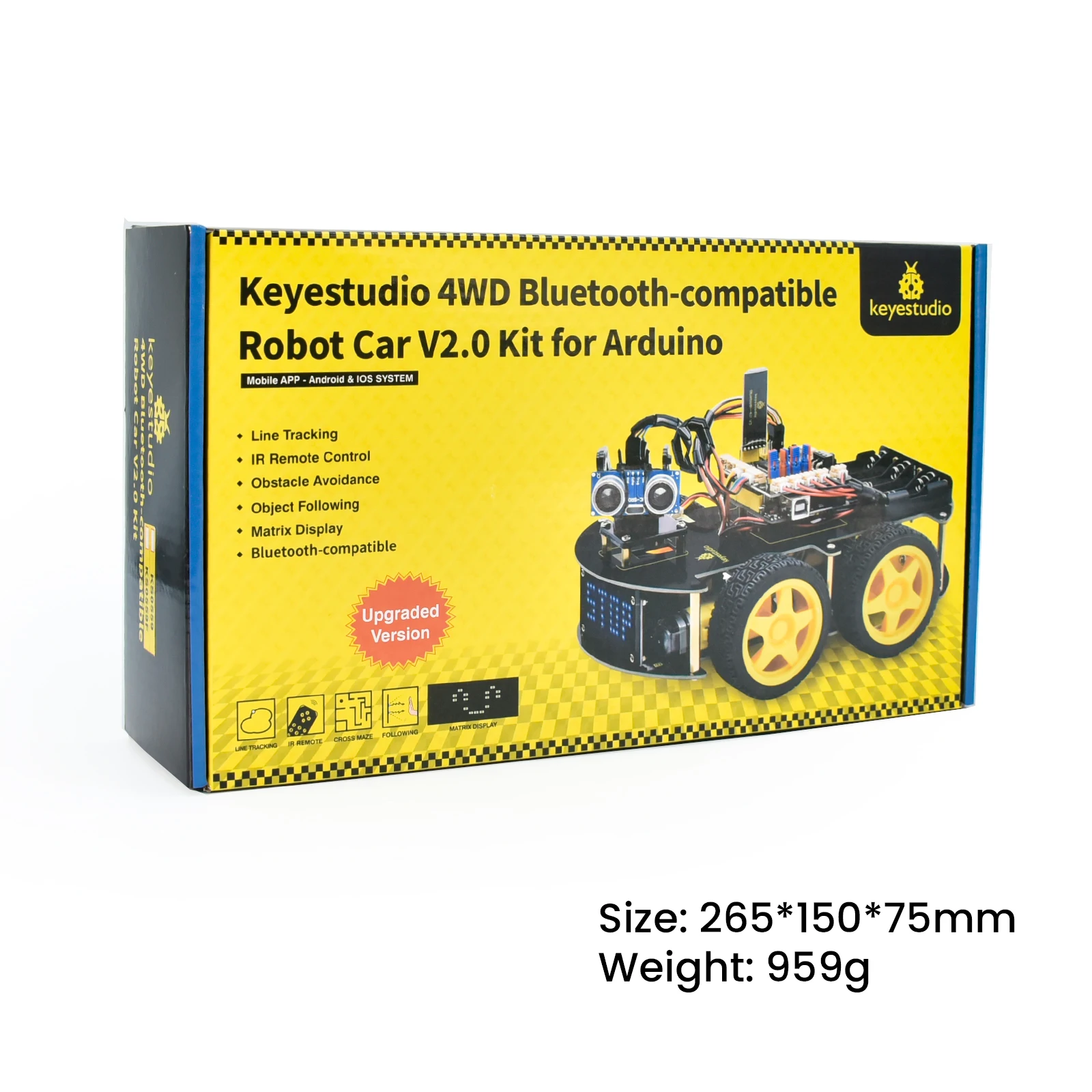 Keyestudio 4WD 멀티 BT 로봇 자동차 키트 V2.0 Arduino 로봇 키트 용 LED 디스플레이 포함 DIY 전자 키트/프로그래밍 자동차 키트