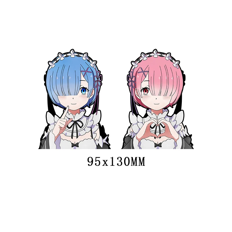 Rem Ram Motion Suitcase Stickers Re Zreo Anime Motion Sticker Waterproof Decal for Car Laptop Refrigerator Etc Wall Sticker Gift Anime Motion Stickers