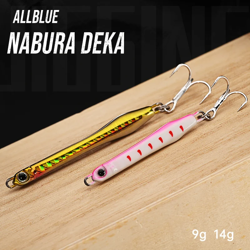 ALLBLUE Nabura Deka 9g 14g Metall-Jig-Köder Künstlicher Köder zum Jiggen Angeln am Ufer Salzwasser-Barsch-Angelzubehör