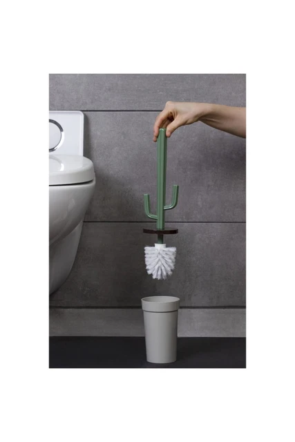 Cactus Pattern Toilet Brush With Waterproof Base Silicone Wc Flat Head  Flexible Soft Bristles Quick Drying Holder Set Gift Decor