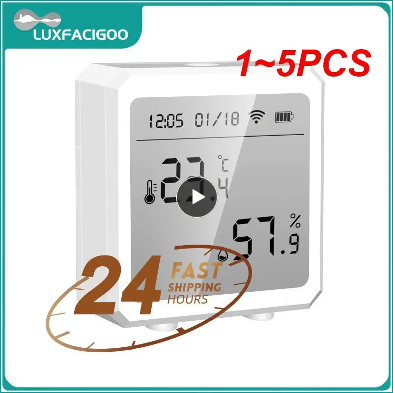 

1~5PCS Tuya Smart WIFI Temperature And Humidity Sensor Indoor Hygrometer Thermometer With LCD Display Support Alexa