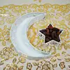 L9NB Eid Mubarak Moon Star Serving Tray Tableware Dessert Storage Container Ramadan Muslim Islamic Party Supply 5