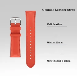 Premium Leather Watch Strap - 22mm, Vegan - Friendly - 22mm (Sunset Orange)
