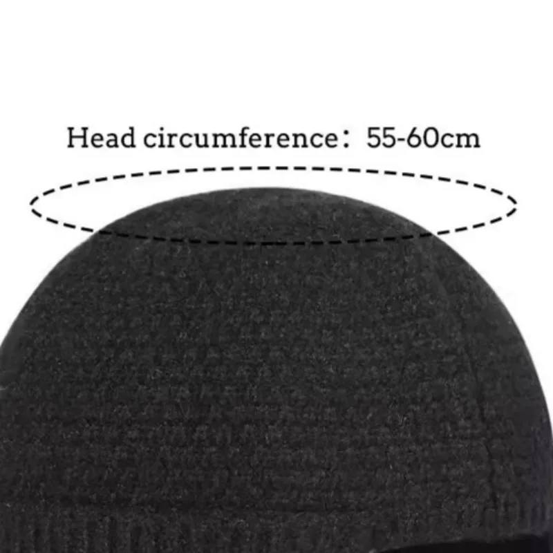 Solid Warm Knitted Hat Autumn Winter Comfortable Thermal Woolen Hat Adjust Head Circumference Knit Cap Outdoor Beanies Skullies