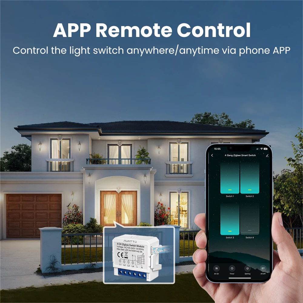 AVATTO Tuya ZigBee Smart Switch DIY Module with Timer and Remote Control Integration