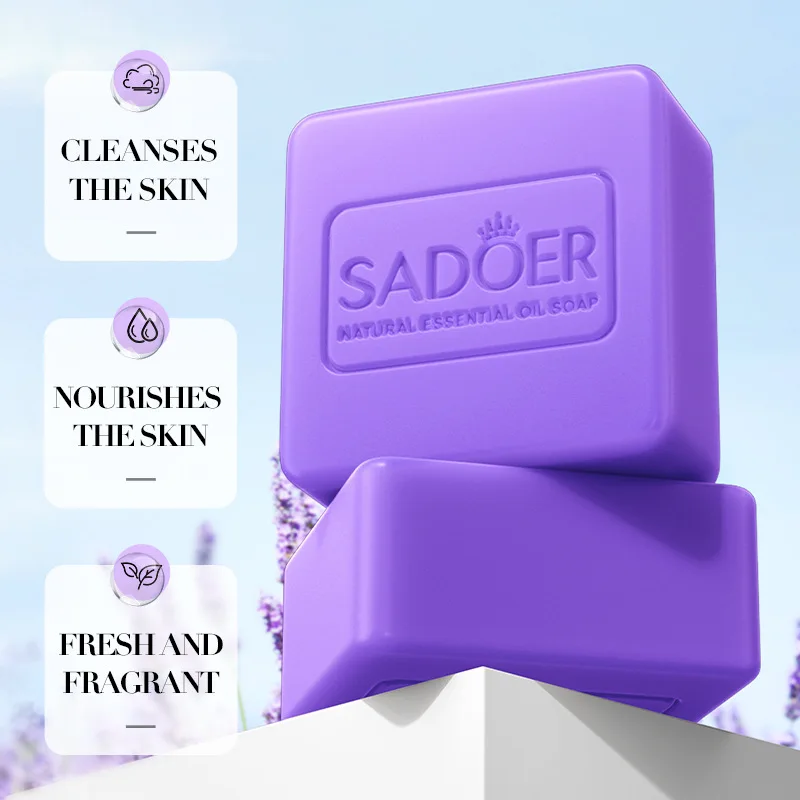 Lavender Essential Oil Soap Turmeric Kojic Acid Handmade Glutathione Skin Whitening Lightening Soaps African Black Sabonia Bar 2