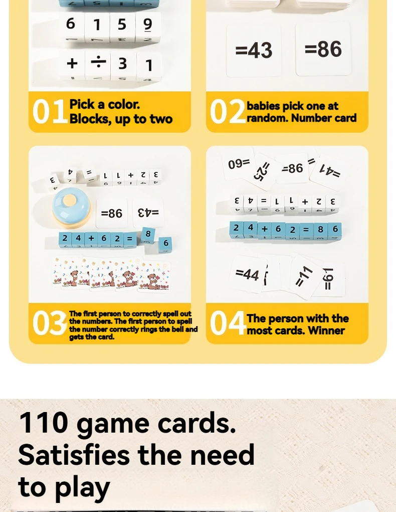 Mathematisches Denktraining für Kinder, Numerische Operationen, Tischspiele, Puzzle-Spielzeug – Detail 5