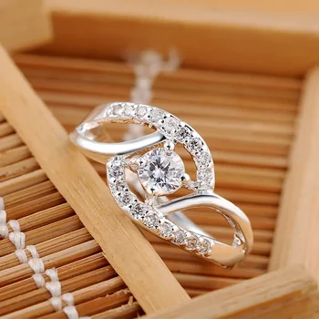 New Streetwear 925 Sterling Silver Shiny Zircon Diamond Rings for Women Wedding Party Gifts Fine Jewelry Engagement Rings