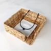 Water Hyacinth Napkin Holder with Weighted Arm Woven Servilletero For Table Wicker Napkin Baskets For Cocktail Paper Napkins 3