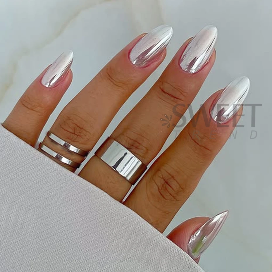 1Box Silvery Chrome Nail Powder Golden Mirror Nail Art Glitter Powder UV Gel Polish Chrome Rubbing Dust Pigment Manicure Decor