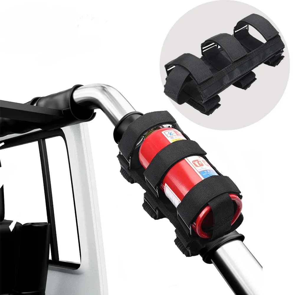 Adjustable Fire Extinguisher Holder compatible with Wrangler JK JL JLU YJ & Gladiator JT & Bronco with Roll Bar Bracket Holder