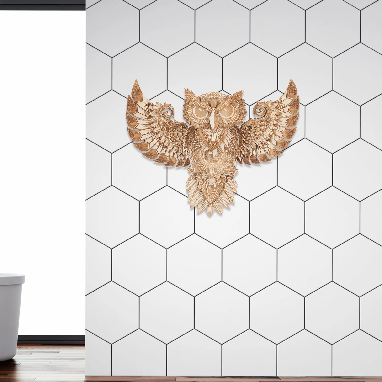 

Wooden Owl Adornment Wooden Owl Hanging Wall Decoration Wooden Owl Ornament For Home Owl Handicraft Pendant Decor Wooden Wall