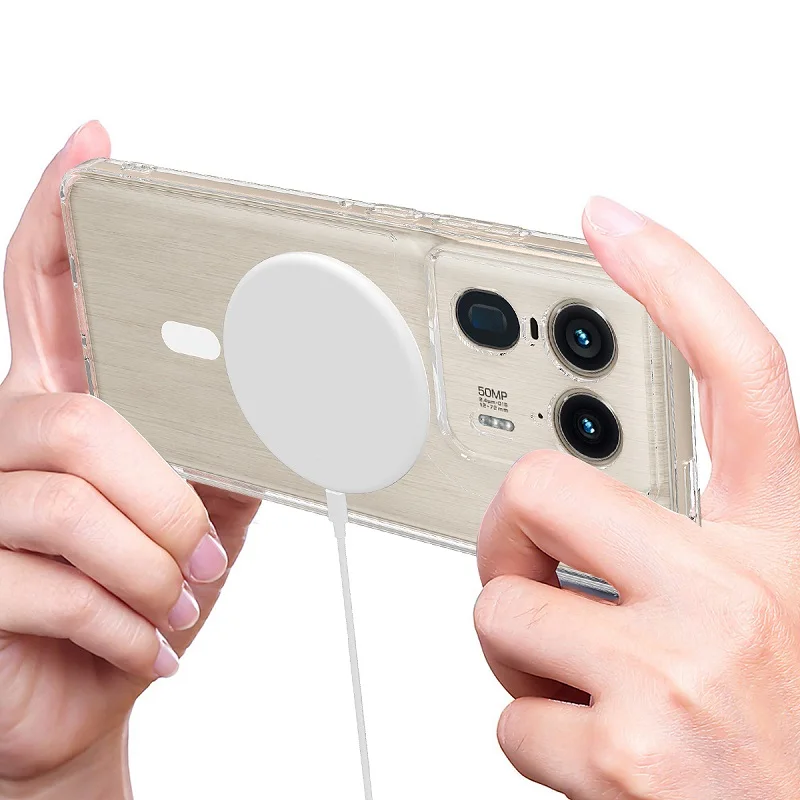 Clear Protective Magnetic Charging Case for Motorola Edge 50 Ultra