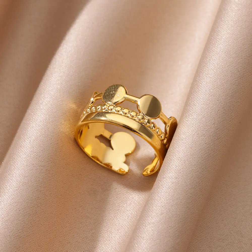Fashion rings for women, silver stainless steel