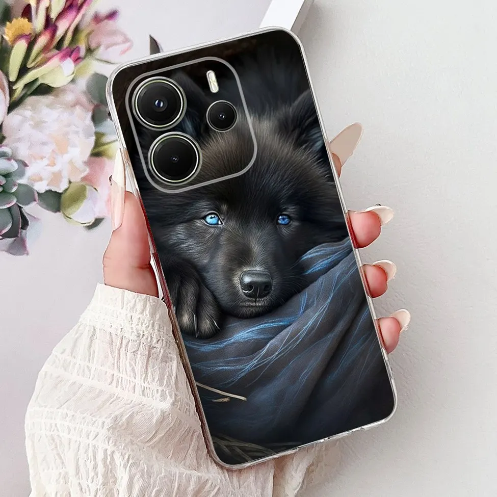 Clear Aesthetic Luxury Cute Cat & Floral Painted Soft Phone Case Cover