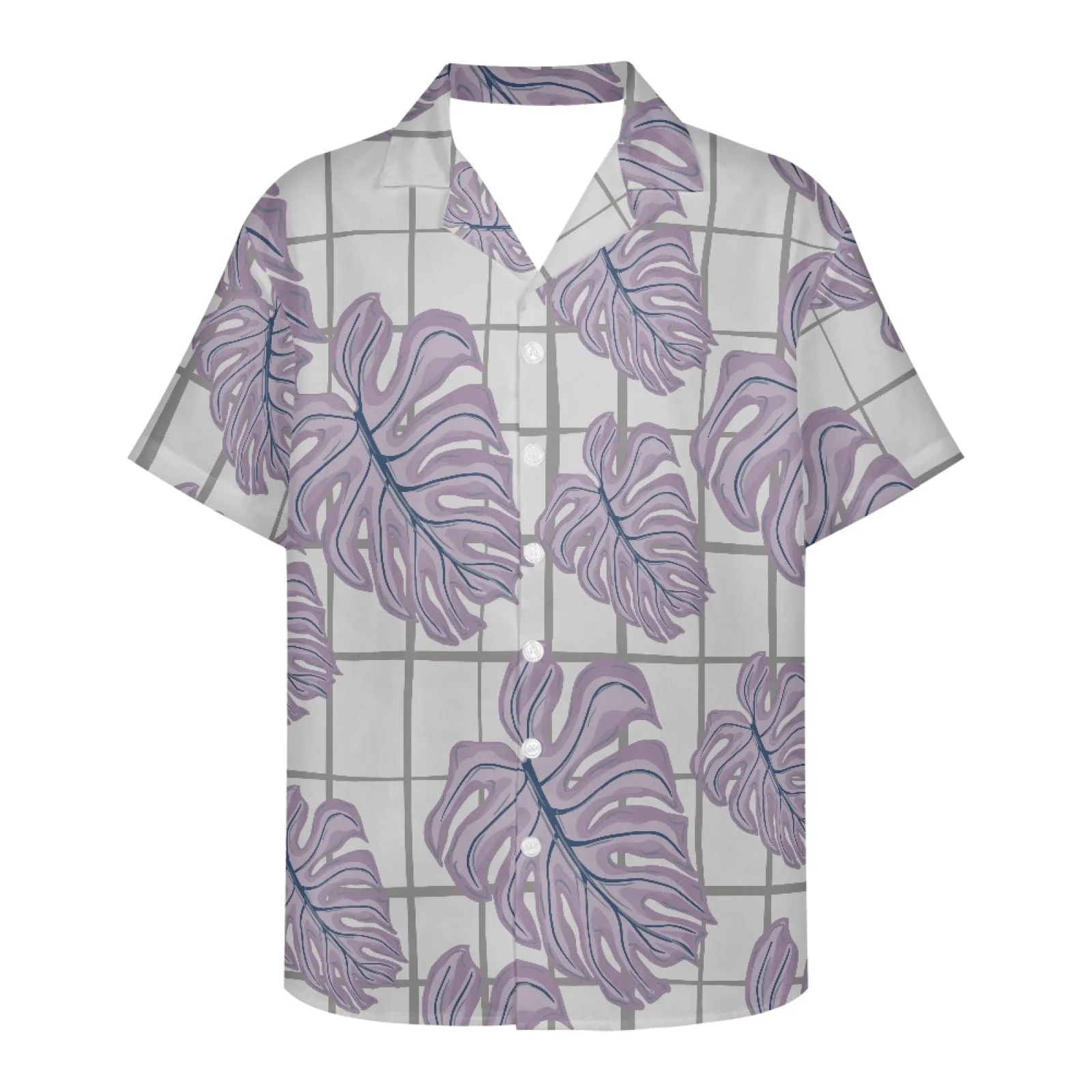 

Tropical Plantain Leaf Pattern 2022 Summer Hawaiian Shirt T-shirt Short Sleeve Man Camisa Vacation Casual Man Beach Party 5xl