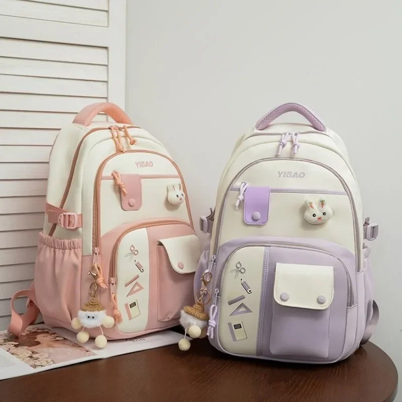 Book Bag Large-capacity Nylon Casual Campus Backpack Middle School Student Schoolbag Lightweight Elementary School Girl Backpack 2