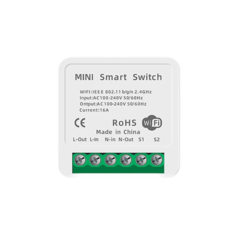 light switch wireless Wifi Mini Smart Switch 10A 16A DIY Light Switches 2 Way Wireless Control Smart Home with Tuya Smart Life Alexa Alice Google Home light switch brass Wall Switches