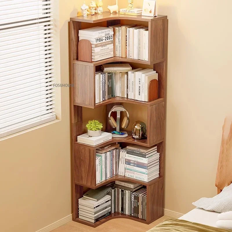 Bookshelf Floor Storage Rack Integrated Corner Bookshelf Library Room Organizer Simple Multi-layer Living Room Cabinets Bookcase