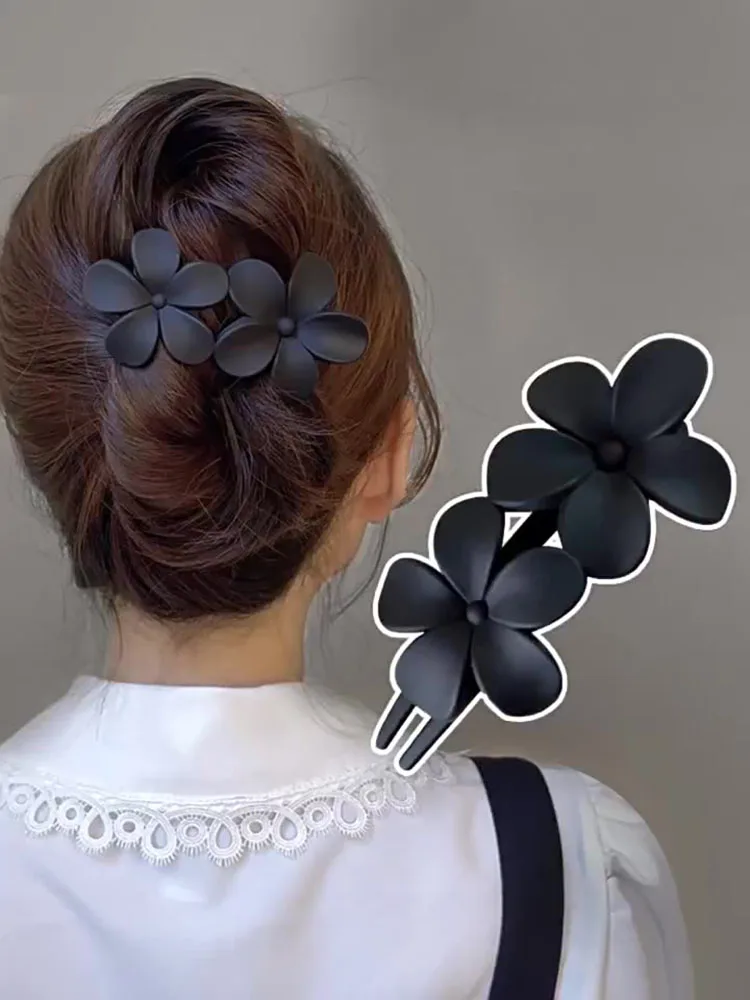 Summer New Hair Clips Accessories Elegant Frosted Butterfly Flower Barrettes Women Simplicity Hairpins Simple Duckbill Headwear