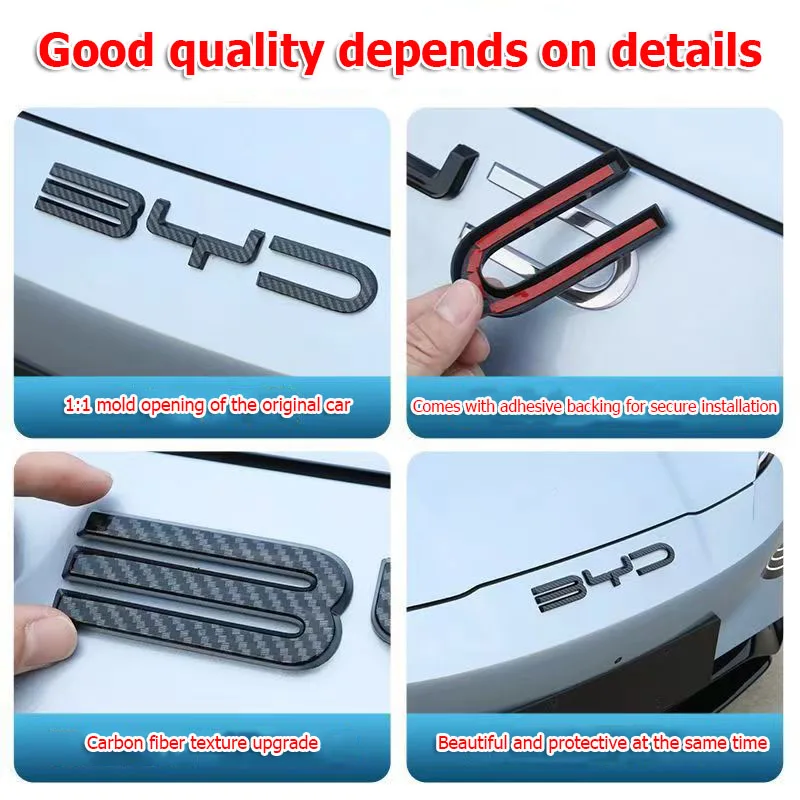 ZLWR BYD Seal BYD Letters Car Front Sticker ABS Sticker Car Logo Sticker Car Decoration