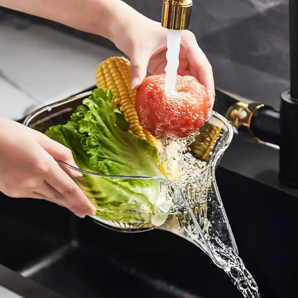 

Multifunctional Drainage Basket Household Sink Clean Vegetable Fruit Basin Removable Plastic Drain Bowl Kitchen Gadgets