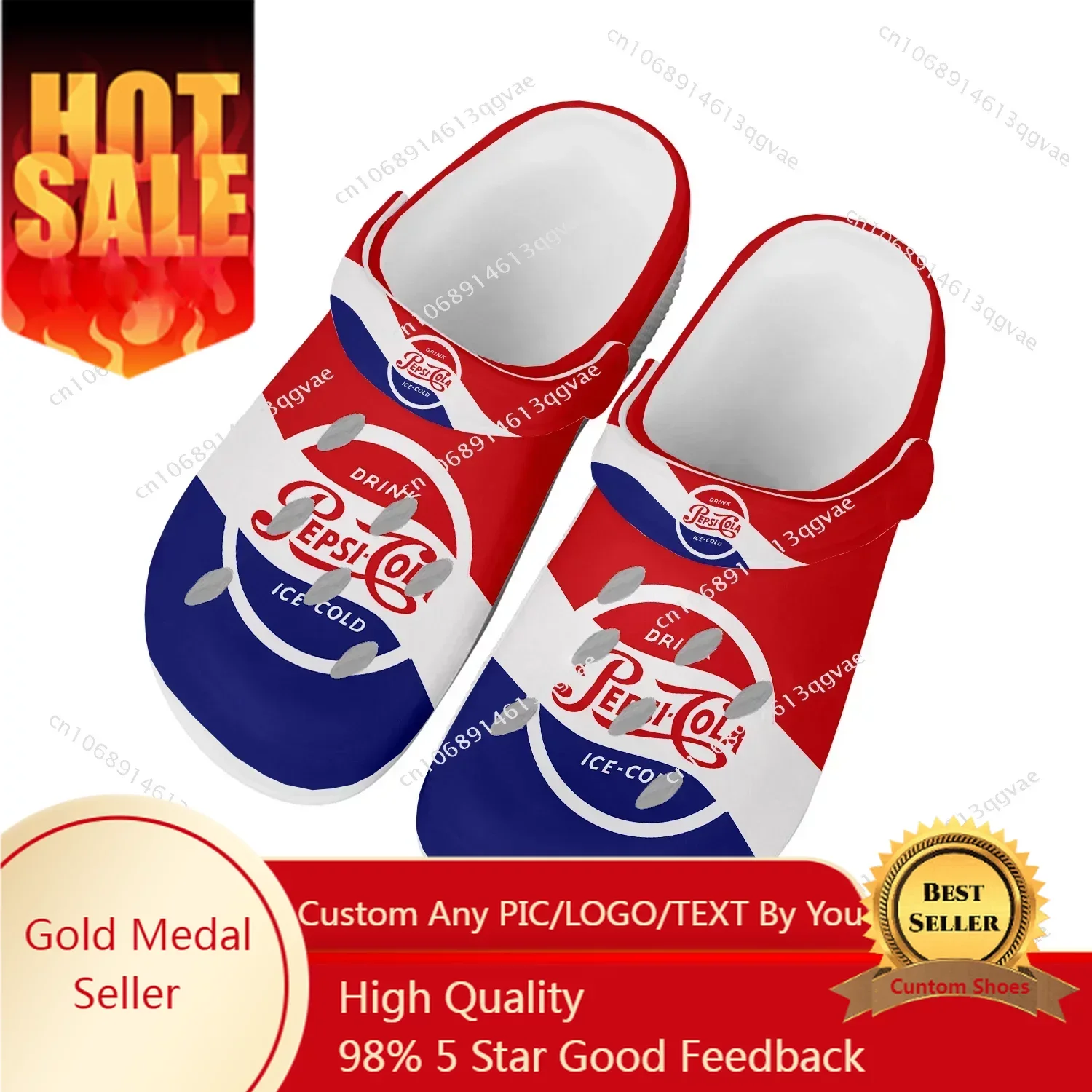 

P-Pepsi-Cola Home Clog Mens Women Youth Boy Girl Sandals Garden Bespoke Home Clog Customized Shoe Beach Hole Slippers White