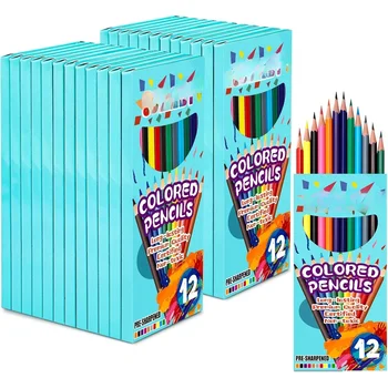 Premium color pencils, soft core, 288 count, 12 color pre-sharpened color pencils in bulk 1