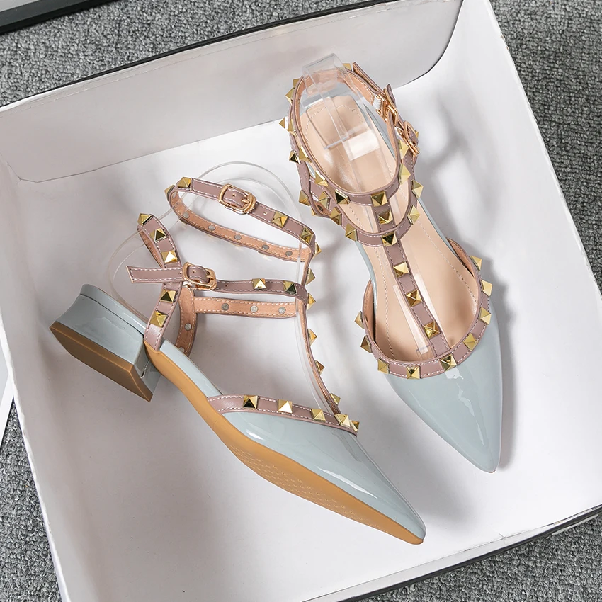 Summer Women Sandals Fashion Design Pointed Rivet Casual Shoes Large Size 41-43 women sandals