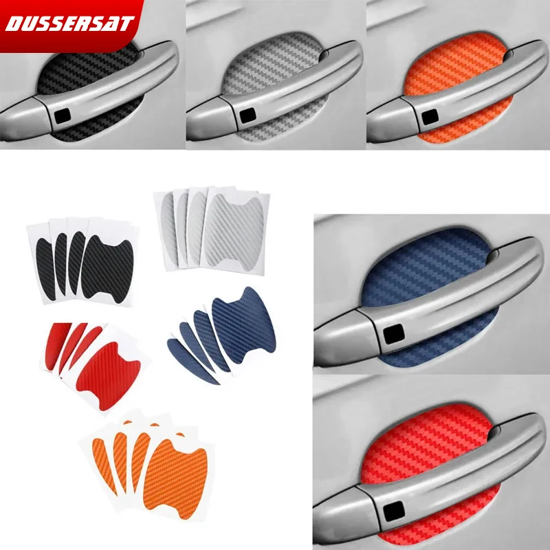 

4Pcs/Set Car Door Sticker Carbon Fiber Scratches Resistant Cover Auto Handle Protection Film Exterior Styling Car Accessories