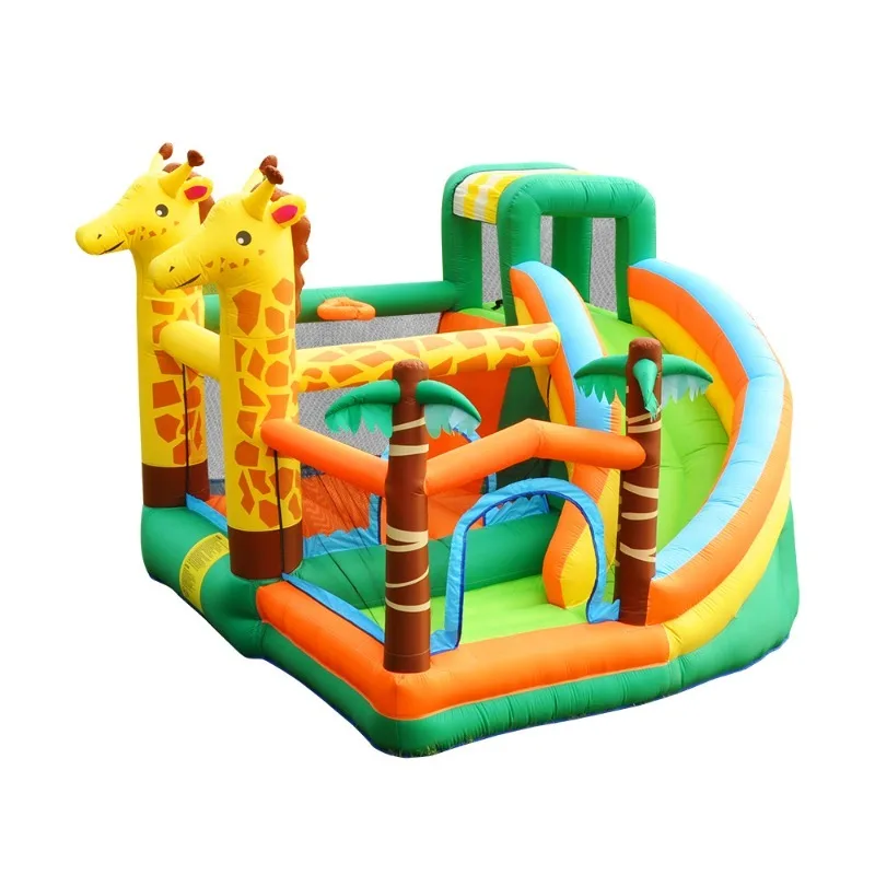 

Inflatable Castle Bounce House wih Slide Jumping bed Giraffe theme Trampoline playground entertainment outdoor kids toy