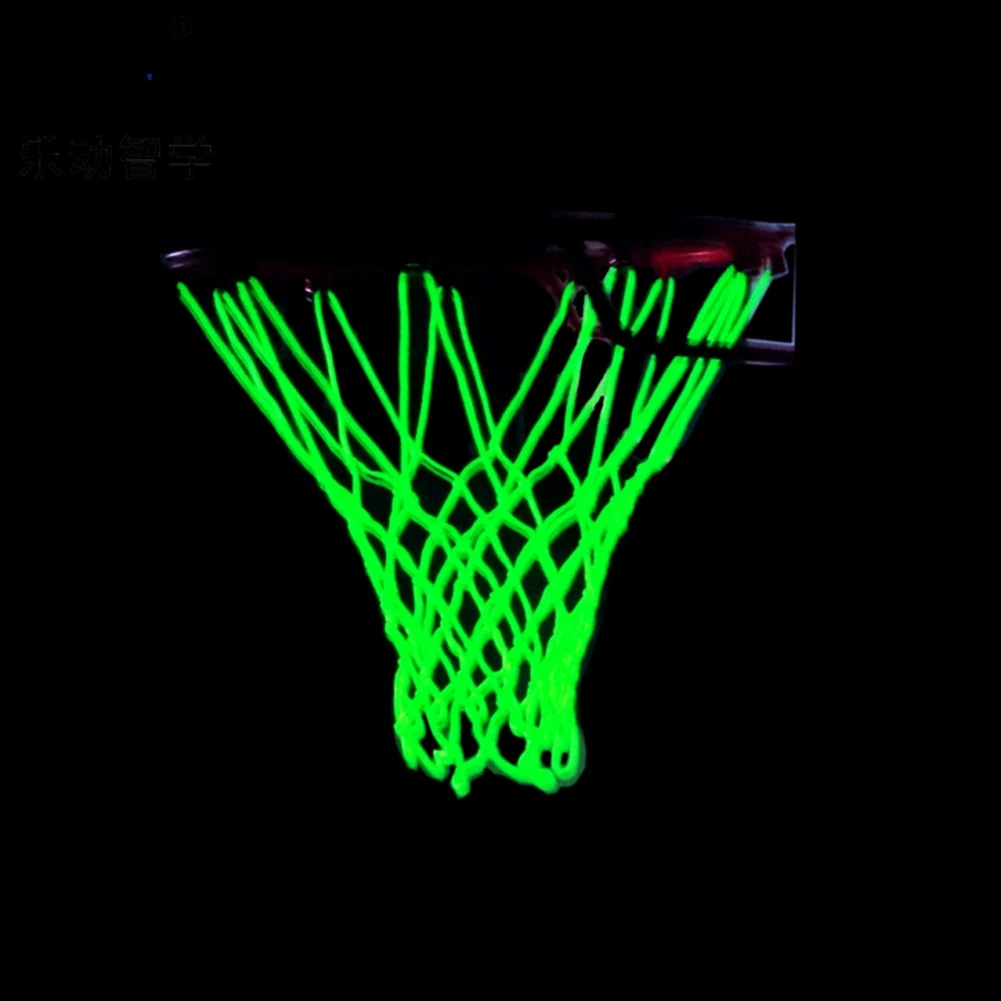 Luminous Basketball Net Self-illuminated Glowing Light Fluoresc Basketball Standard Training Nylon Net Outdoor Sport Accessories