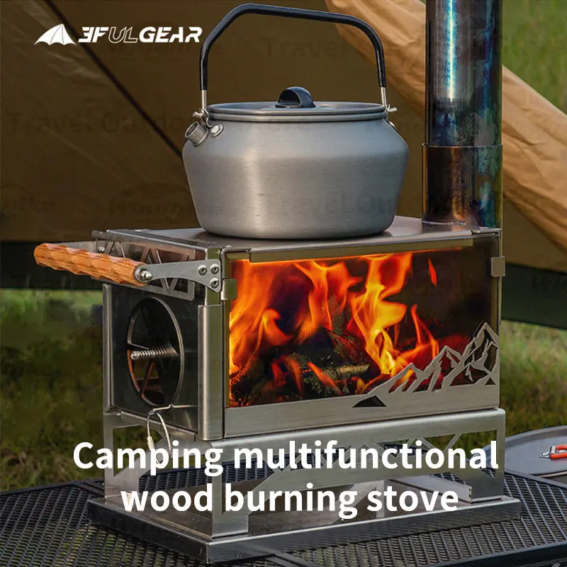 3F UL GEAR Desktop Fire Wood Stove Winter Outdoor Camping Warming Stove  Viewing Stove Cooing Stove Tent Stove NH21SK004 - AliExpress
