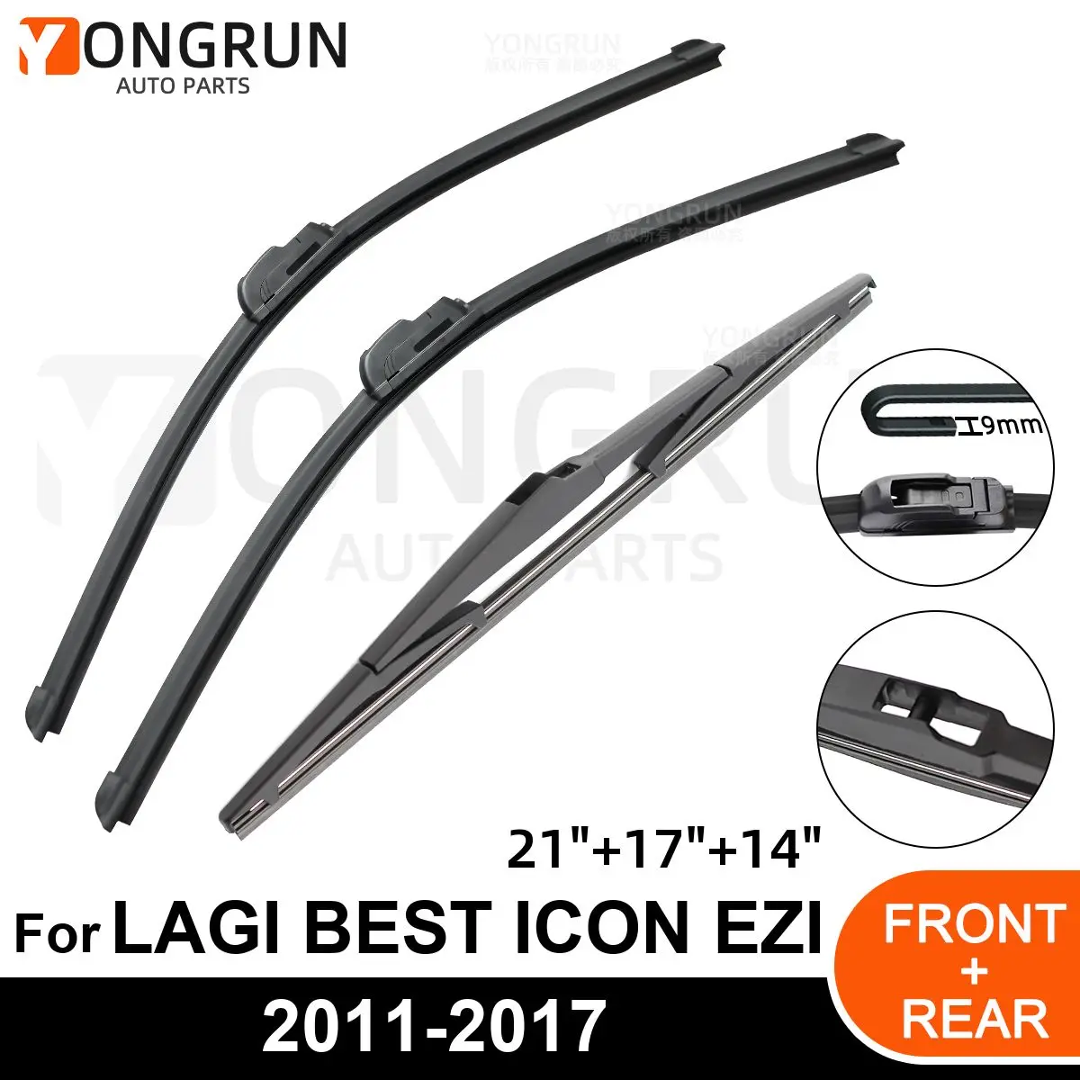 

Щетка стеклоочистителя переднего и заднего стекла автомобиля, резиновые аксессуары для PERODUA лаги BEST ICON EZI 21 "17" 14 "2011-2016 2017