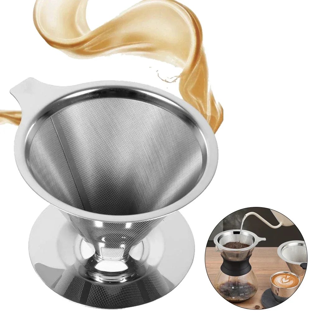 Stainless Steel Coffee Filters Reusable Double Layer Pour Over Filters