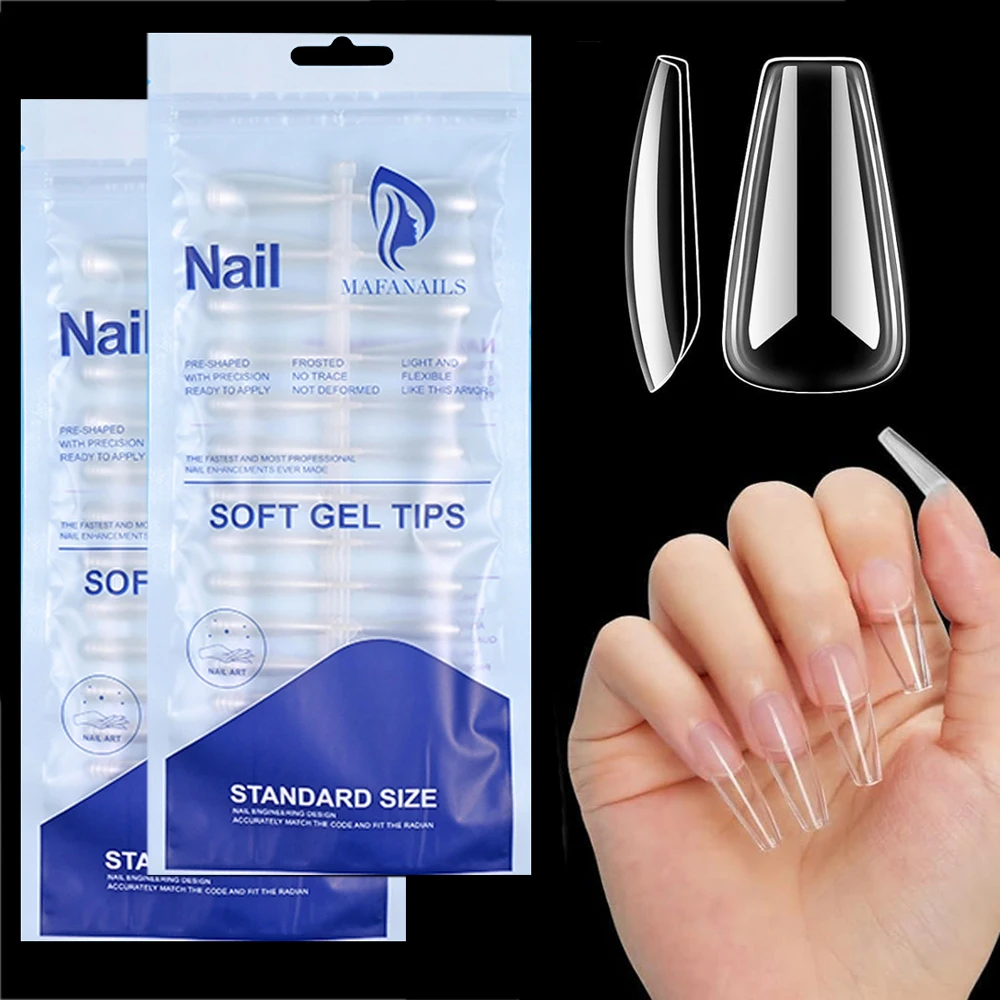 Press on Nails Coffin Nail Tips Full Cover Fake Nail Artificial Half-matte Long Ballerina False Tips 120pcs/Bag