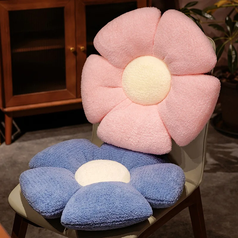 

New Colorful Flowers Cushion Pillow Plush Toy Beautiful Flower Stuffed Soft Sofa Pillow Floor Mat Girls Room Decor Gift