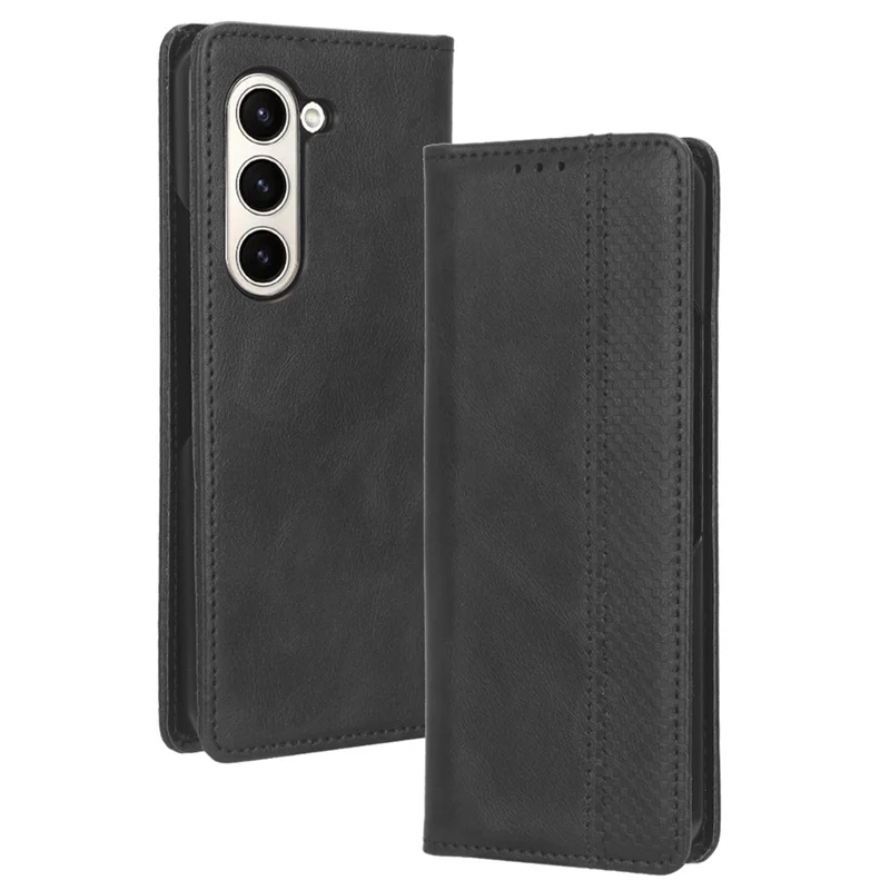 Per Samsung Galaxy Z Fold5 Custodia Per Telefono Autoaderente Retrò In Pelle Di Galaxy Z Fold5 Fold4 Fold3 Custodia Flip Magnetic Wallet Cover