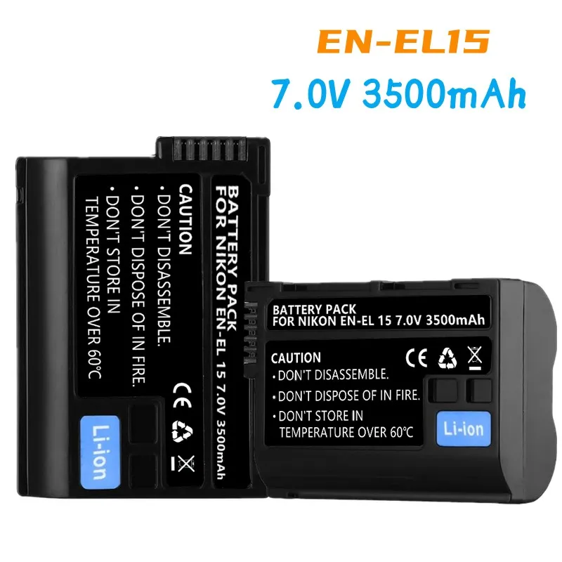 

1-5Pack of EN-EL15 7.0V 3500mAh Batteries for Nikon D850,D7500,1 V1,D500,D600,D610,D750,D800,D810,D810A,D7000 Digital SLR Camera