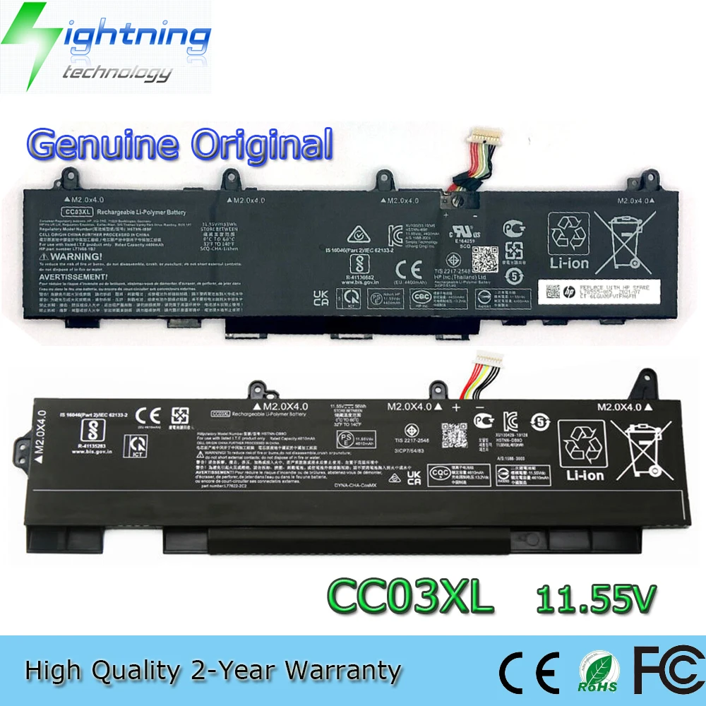 Nuova Batteria Originale Originale Cc03Xl 11.55V 53/56Wh Per Laptop Per Hp Elitebook 830 835 840 845 G7 G8 L78555-005