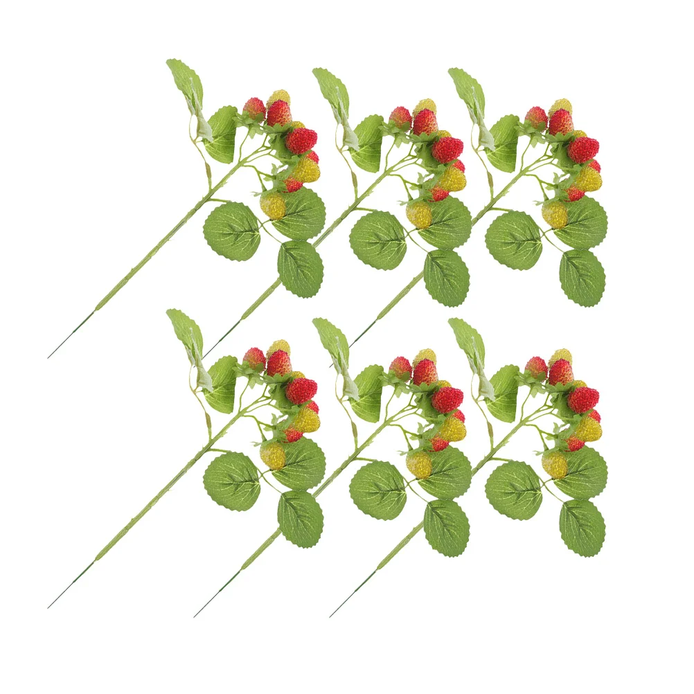 

6pcs Fake Waxberry Ornaments Realistic Waxberry Simulation Adornments Fruits Decors