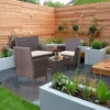 Patio Furniture Sets Outdoor Indoor Use  Backyard Porch Garden Sets Clearance Brown and Beige 4 Pieces Furniture Easy Assembly 1