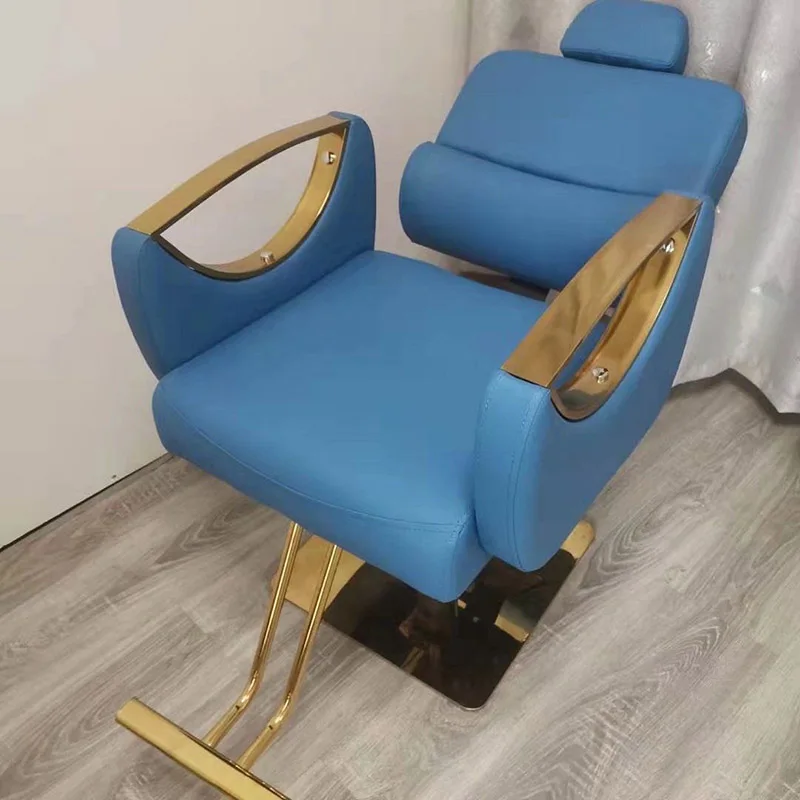 

Reclining Stylist Barber Chairs Swivel Golden Luxury Rotating Pedicure Chair Beauty Salon Mocho Cadeira Barber Equipment MQ50BC