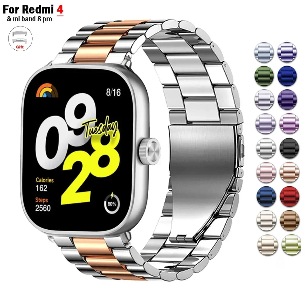 Premium Stainless Steel Smartwatch Wristband - Metal Link Bracelet Strap